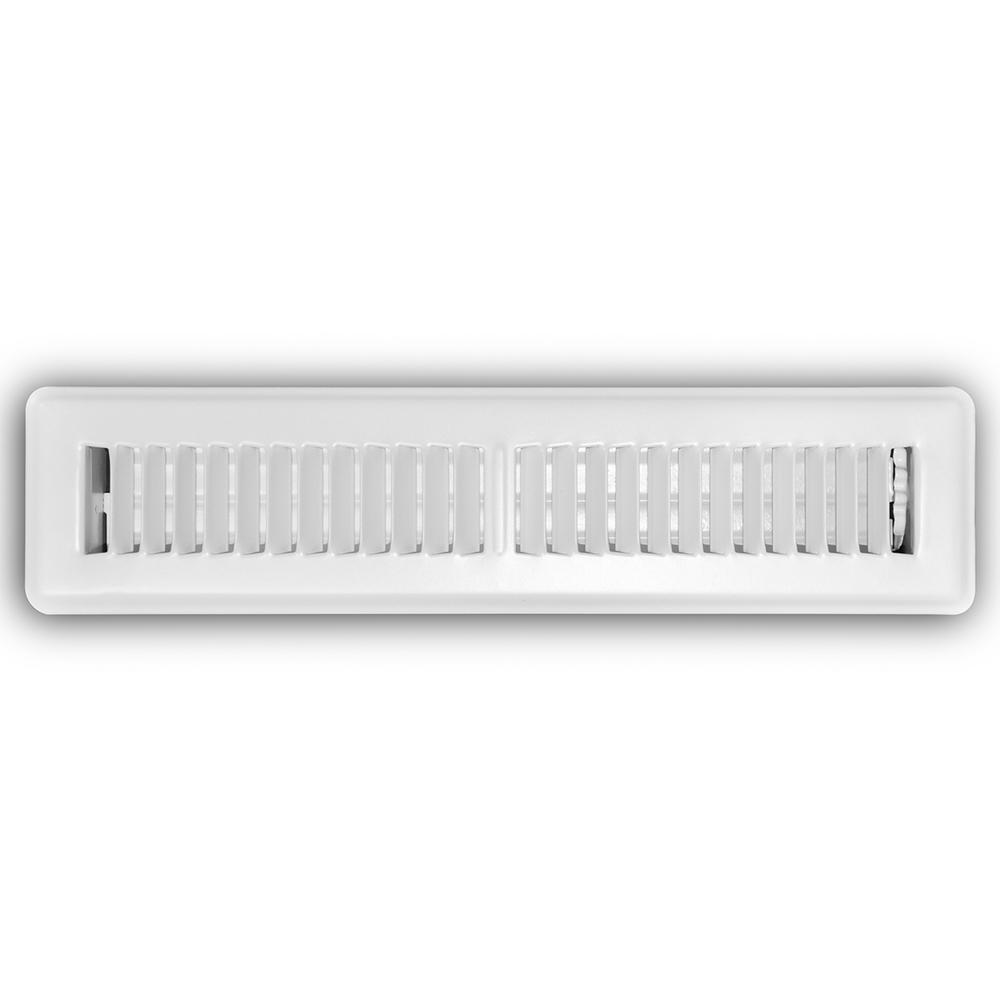 Everbilt 2 in. X 14 in. 2-Way Steel Floor Register in White